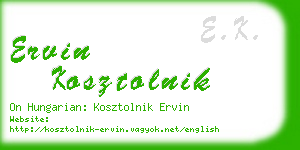ervin kosztolnik business card